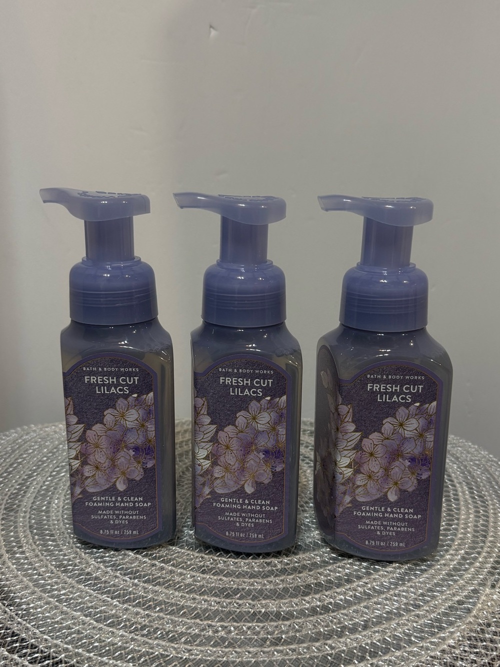 BBW Fresh Cut Lilacs Foaming Hand Soap Set of 3 NWT